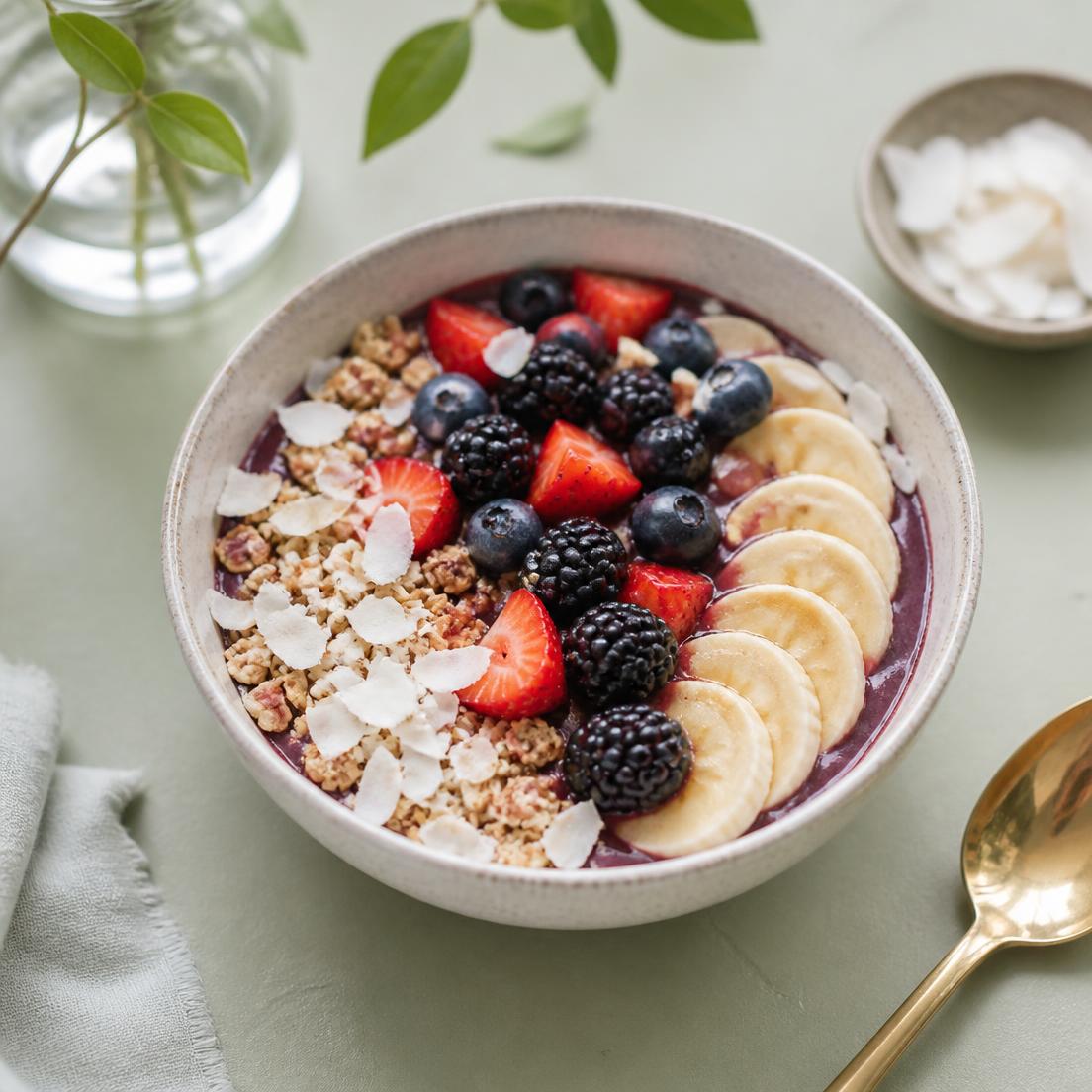 Bowl de acai con frutas